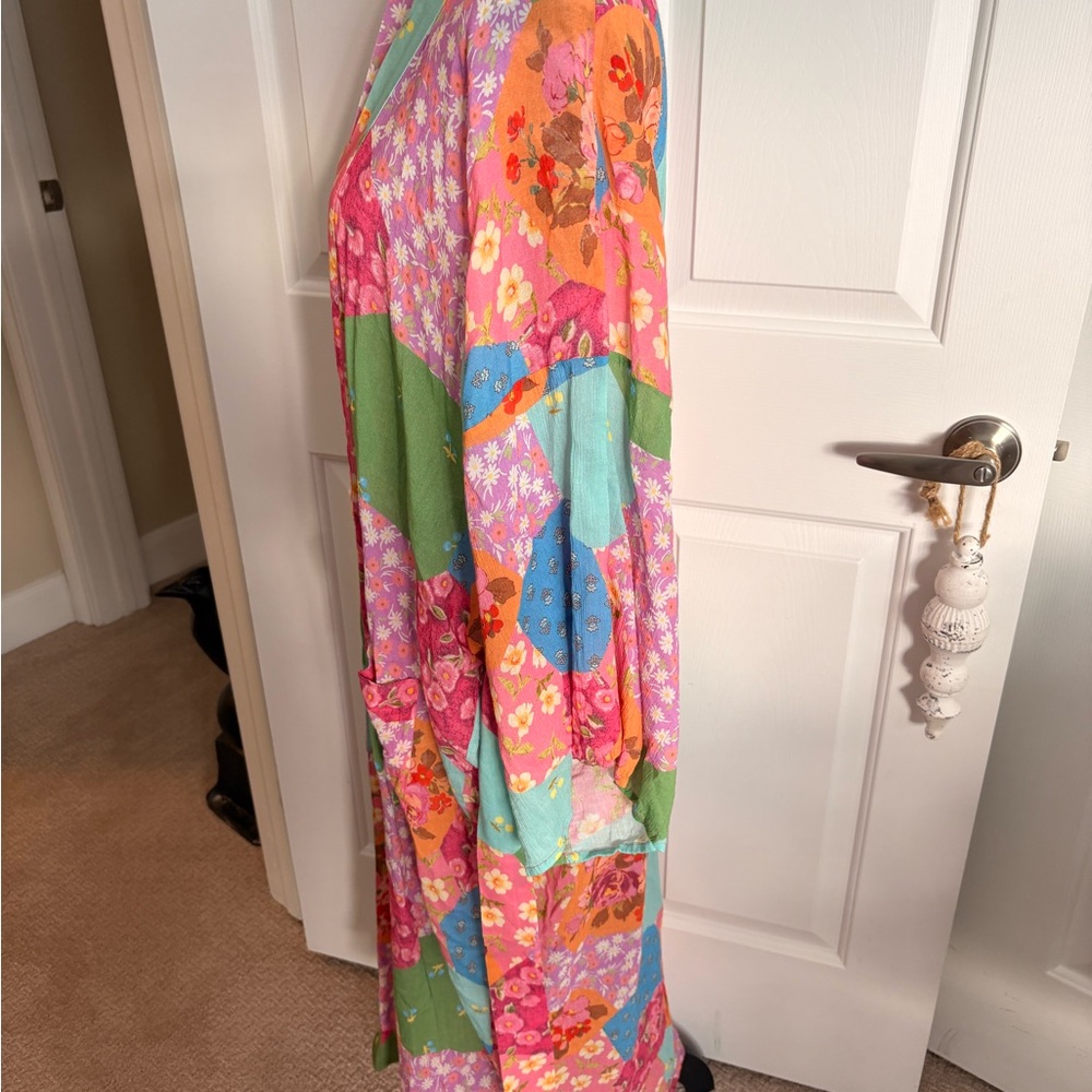 Spell Multicolor Patchwork Kimono M/L EC - image 7